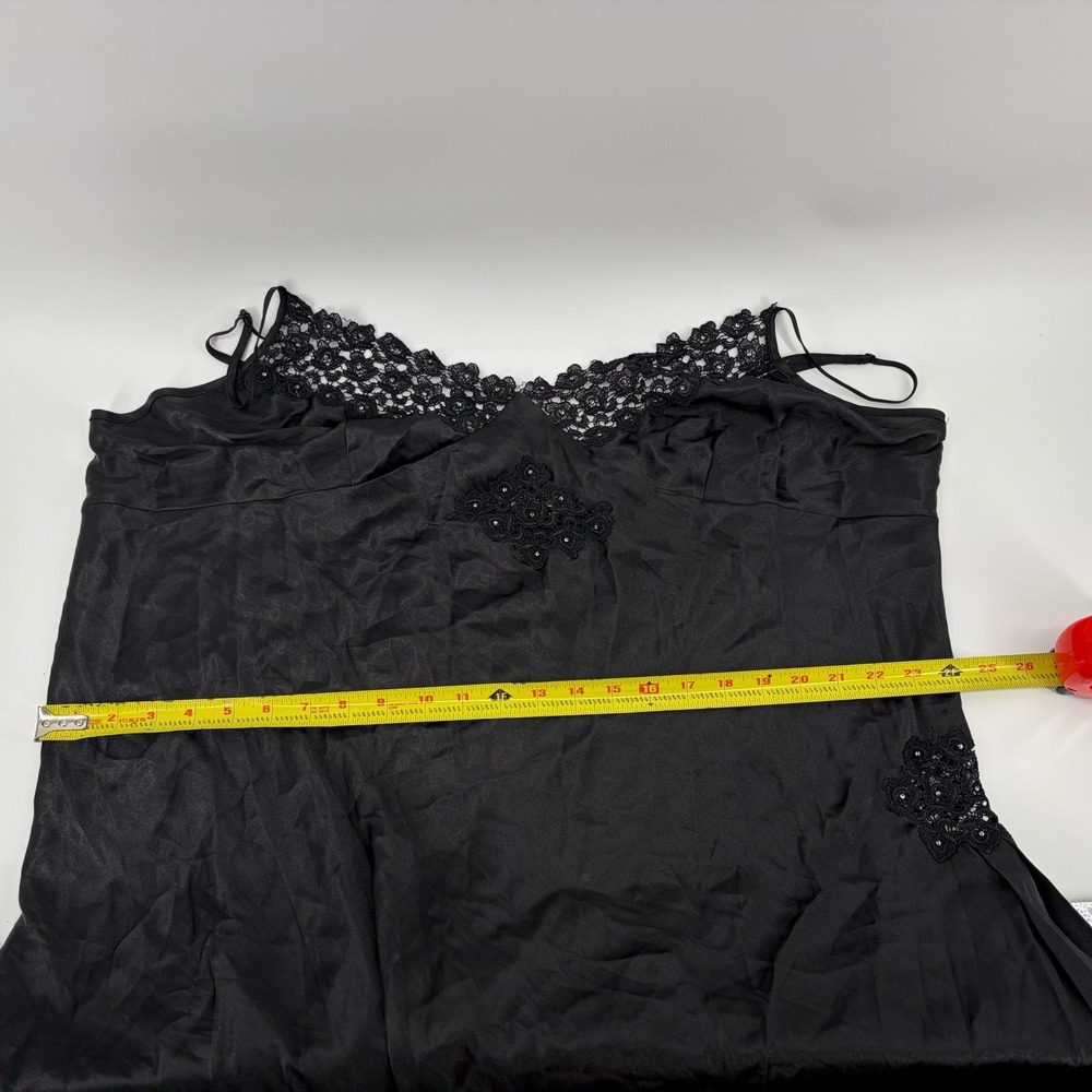 Delicates Black Plus Size Nightie Long Gown Lingerie Size3X Silky Sexy Feminine - Picture 5 of 8